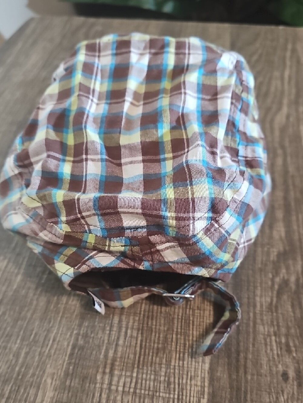 Puma Plaid Cadet Cap in Brown, Blue & Green - Picture 2 of 6